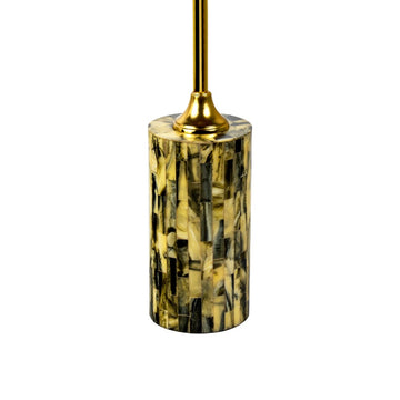 Hedda 23.5" Contemporary Glam Metal/Resin Faux Stone Round End Table - JONATHAN Y